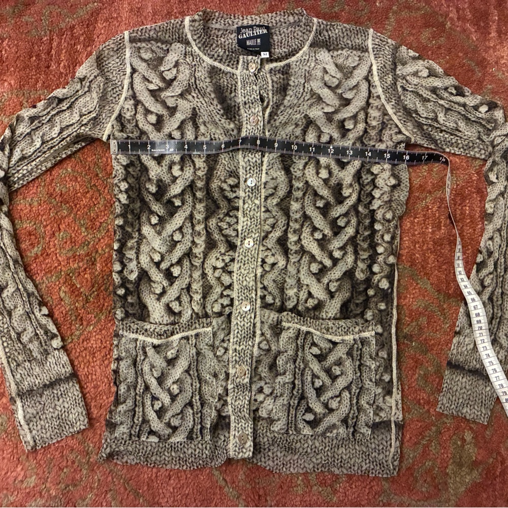 Authentic Jean Paul Gaultier trompe l’oeil mesh cardigan size M
